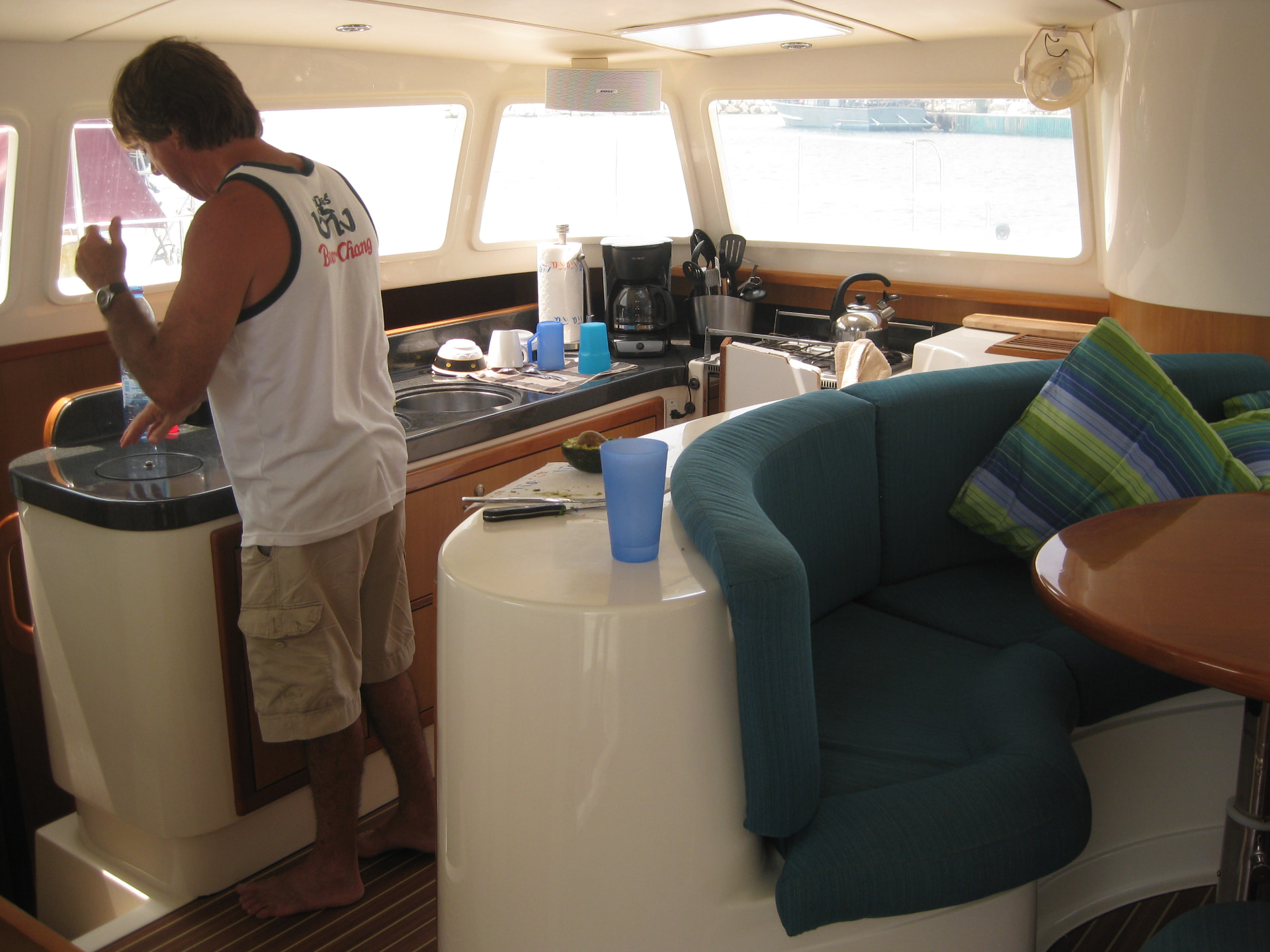 The galley aboard Free Spirit, Israel