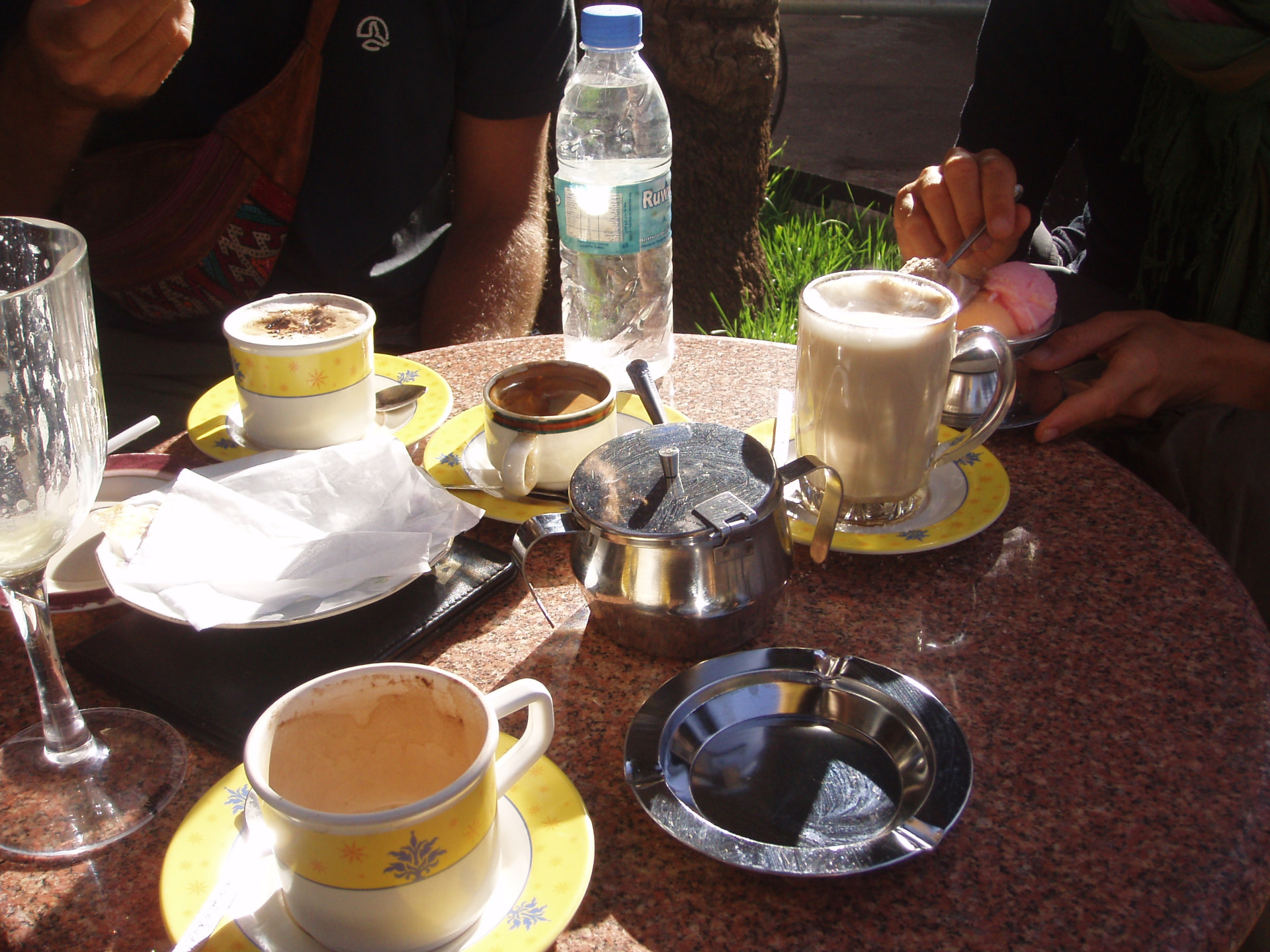 Coffee and ice cream at an outdoor cafe, Eritrea