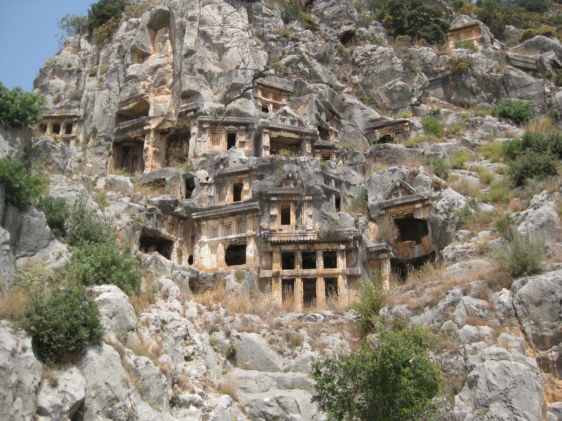 The Lycian rock tombs carved into the cliff, Myra