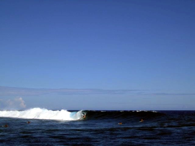 Surfing in Tahiti