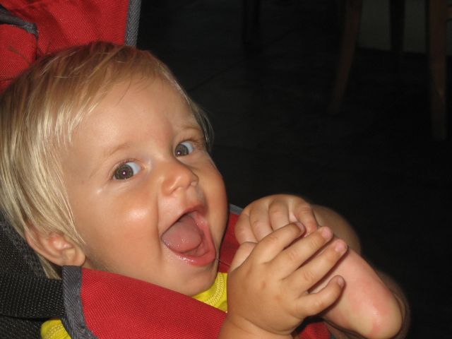 Jake playing footsie's :-)
