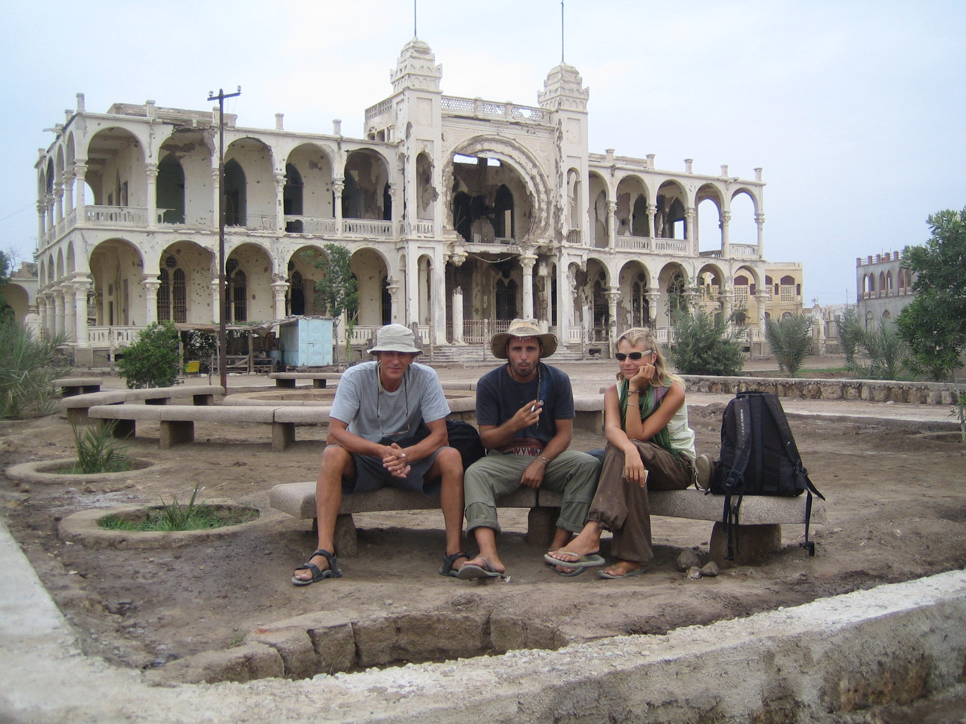 Resting in front of the old Imperial Palace, Massawa