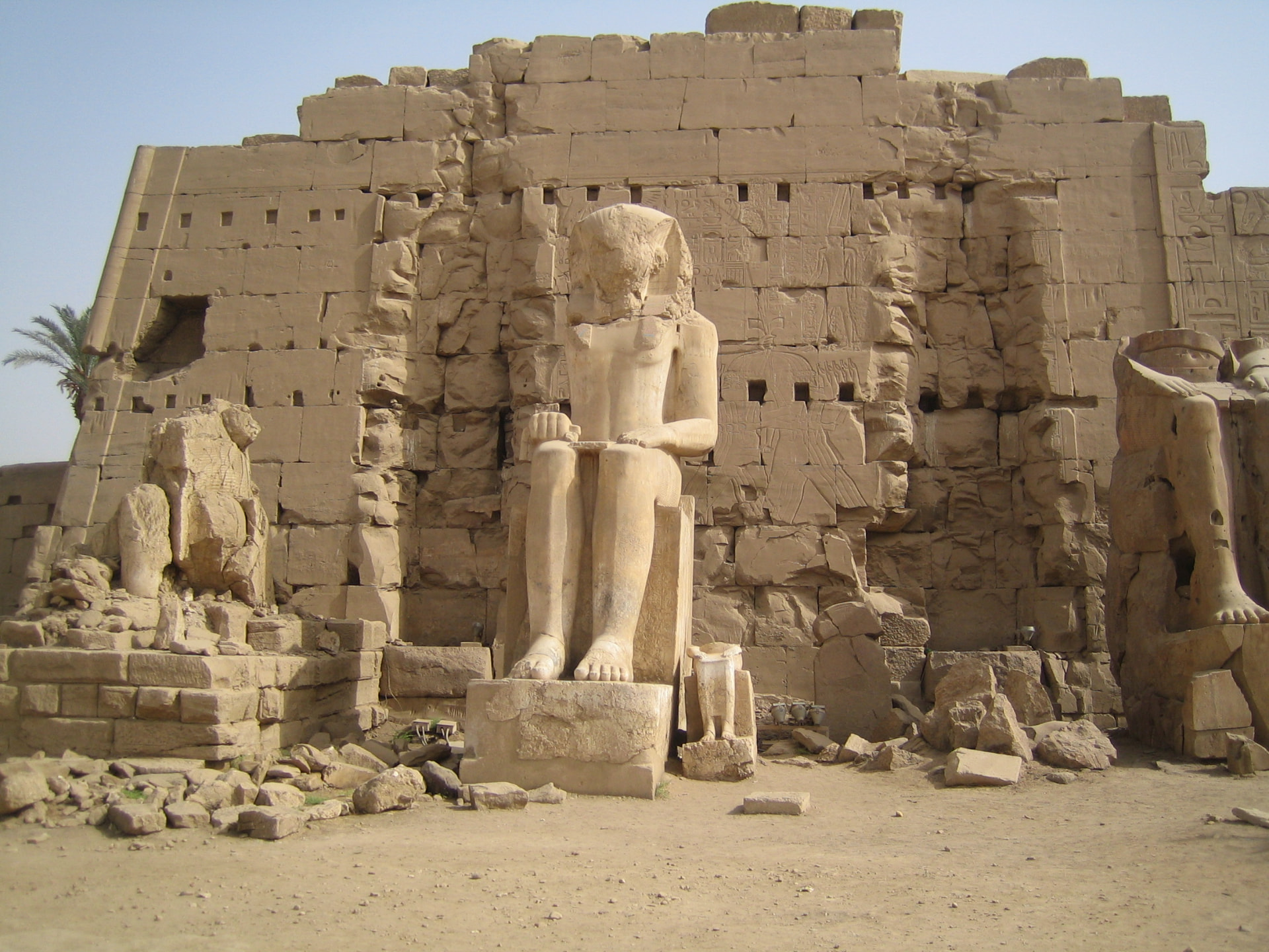 The seated statue of Ramses II at Karnak, Egypt