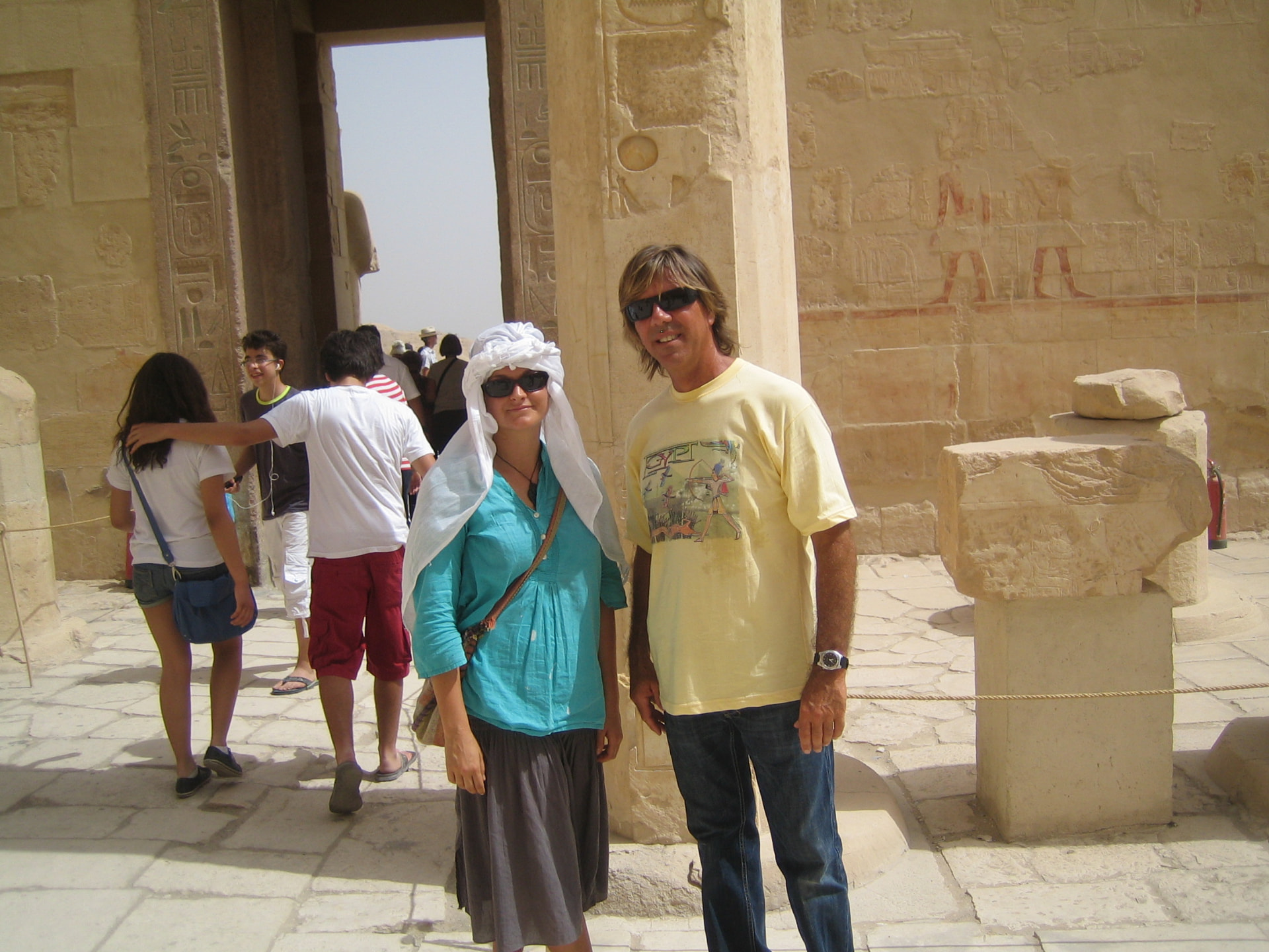 Amy and Russell at the Temple of Hatshepsut, Egypt