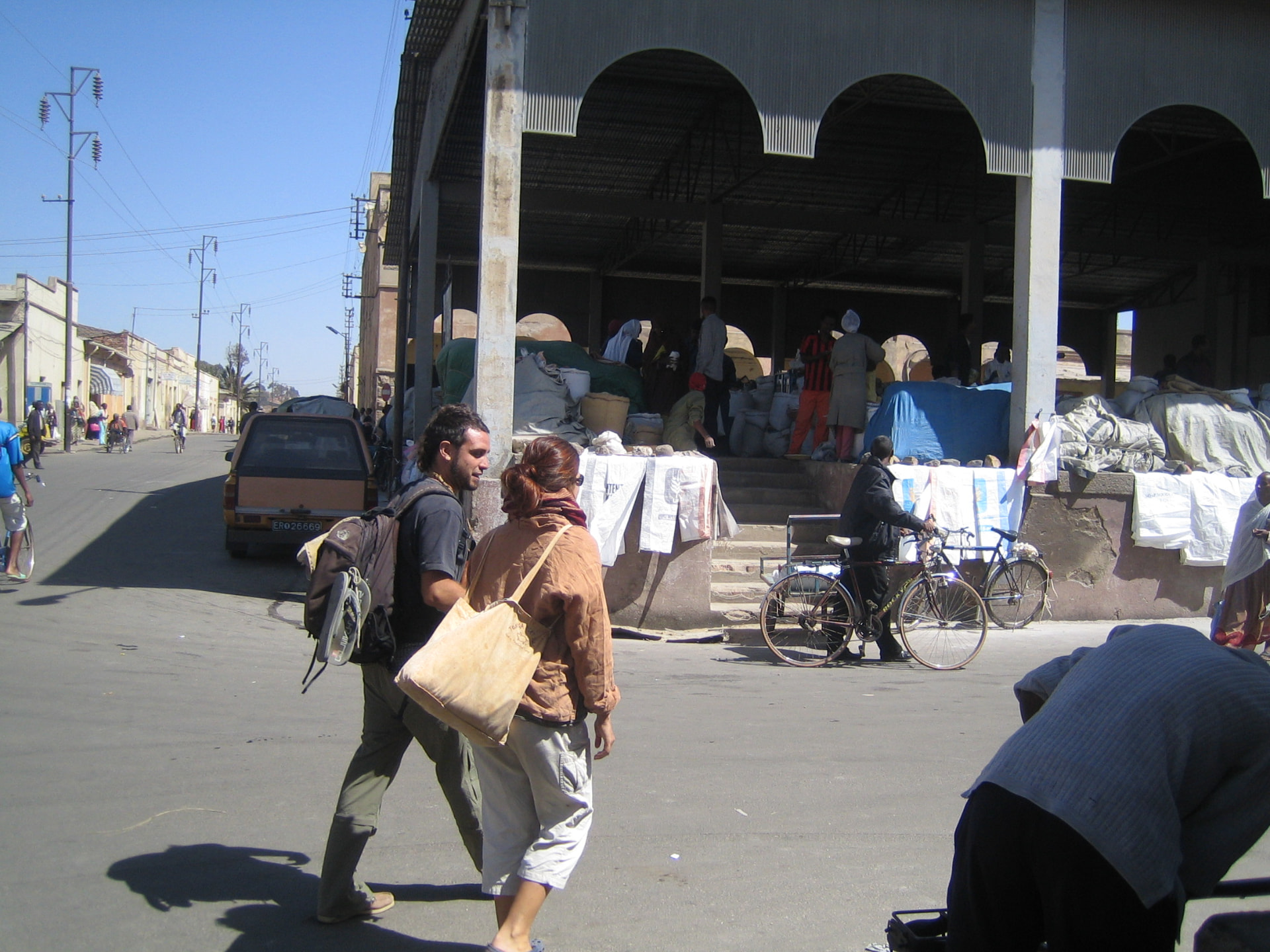 Amy and friend exploring streets of Asmara