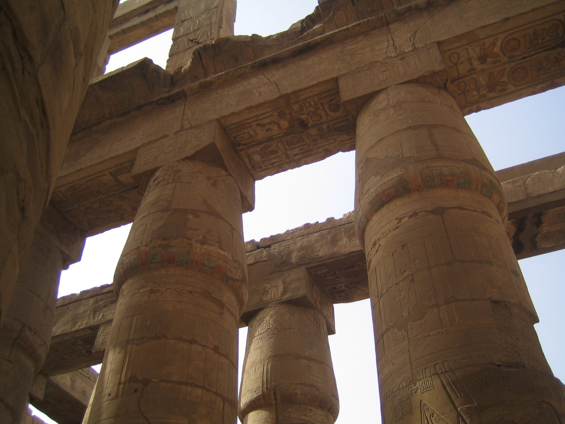 Looking up at the Karnak columns, Egypt