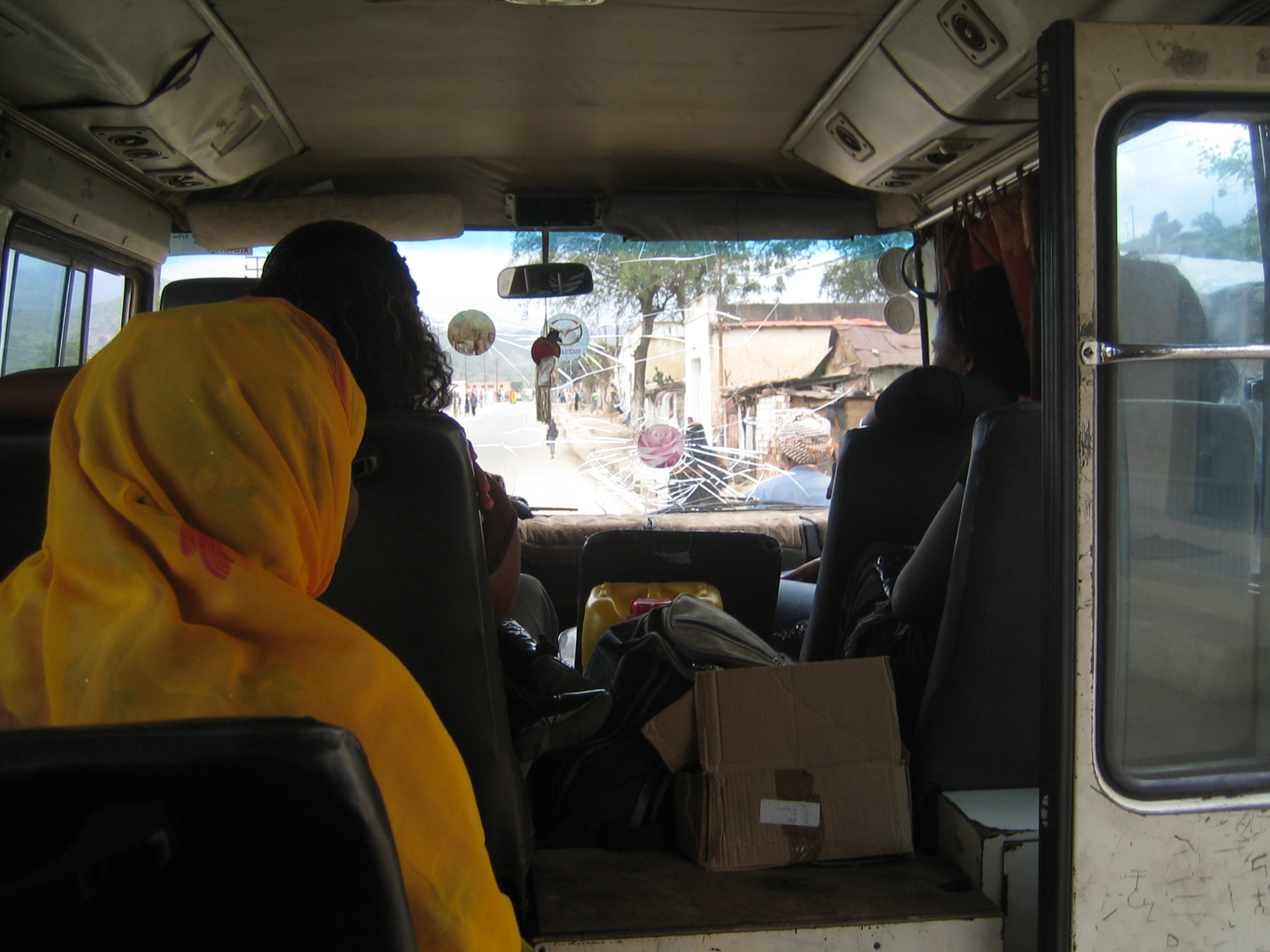 Riding the local bus through the countryside, Eritrea