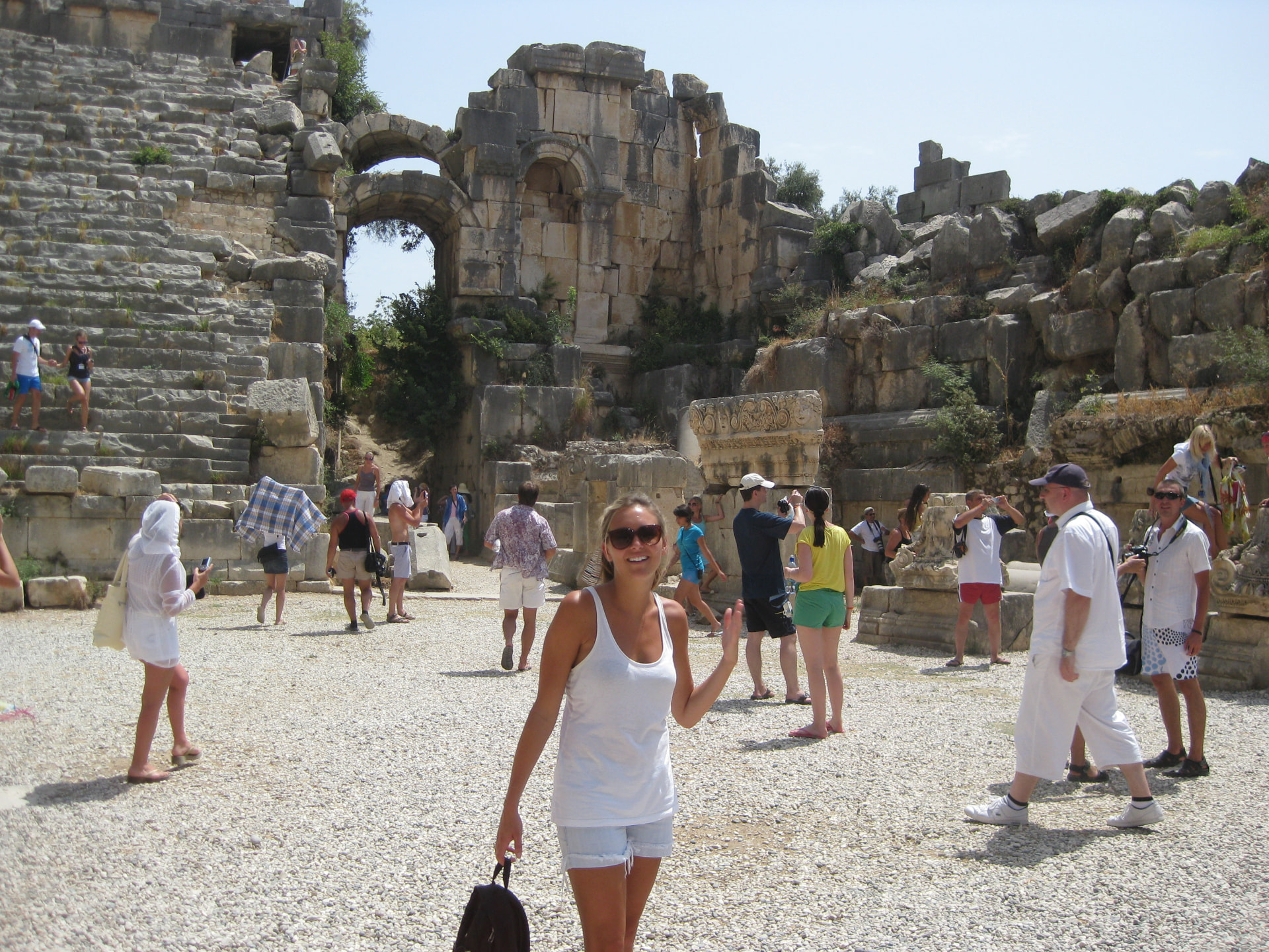 Kristi exploring the ancient ruins, Turkey