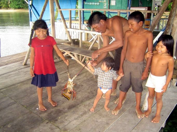 Proud Father brings home lobster catch of the day