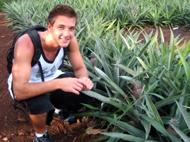 Sean in Pineapple Field, Moorea