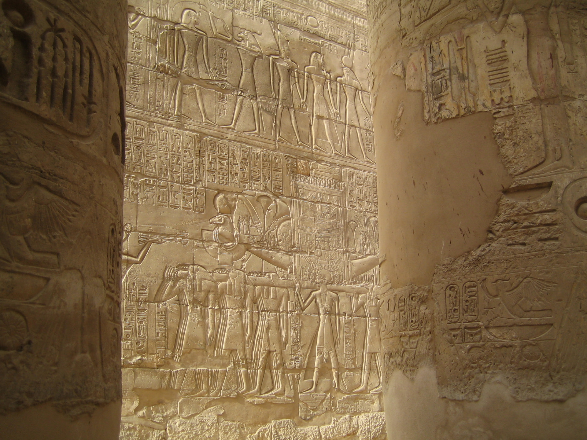 Temple wall carvings at Karnak, Egypt